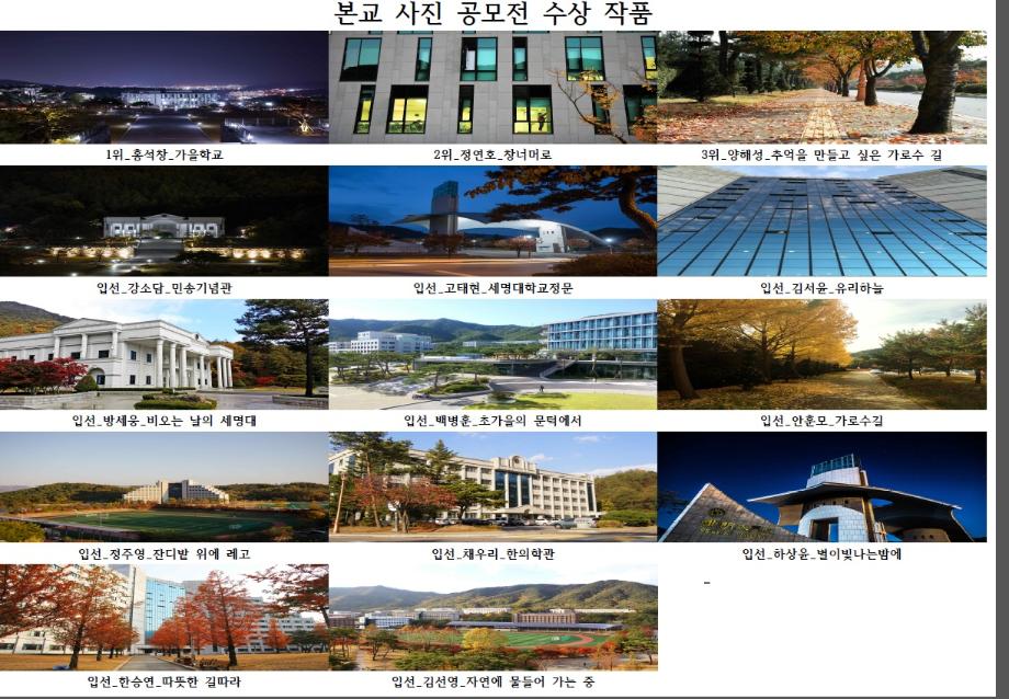 제1회 본교 캠퍼스 사진공모전 입상작품